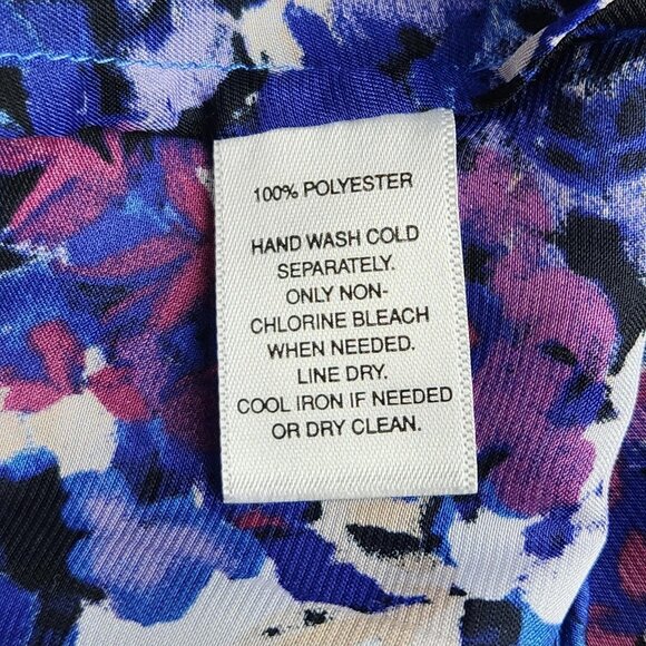 WHBM Shirt Womens Medium Blue Purple Tiered Ruffle Sleeveless Casual Top - Picture 9 of 10